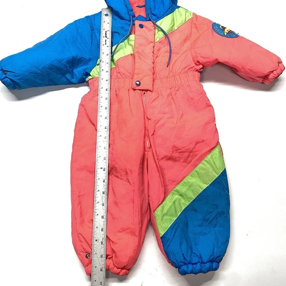 Vintage Gerber Time Zone UFO Snow Suit 18 Months Red,‎ Green Blue With Gloves
